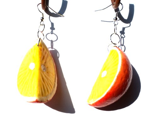 kolczyki owoce mandarynki